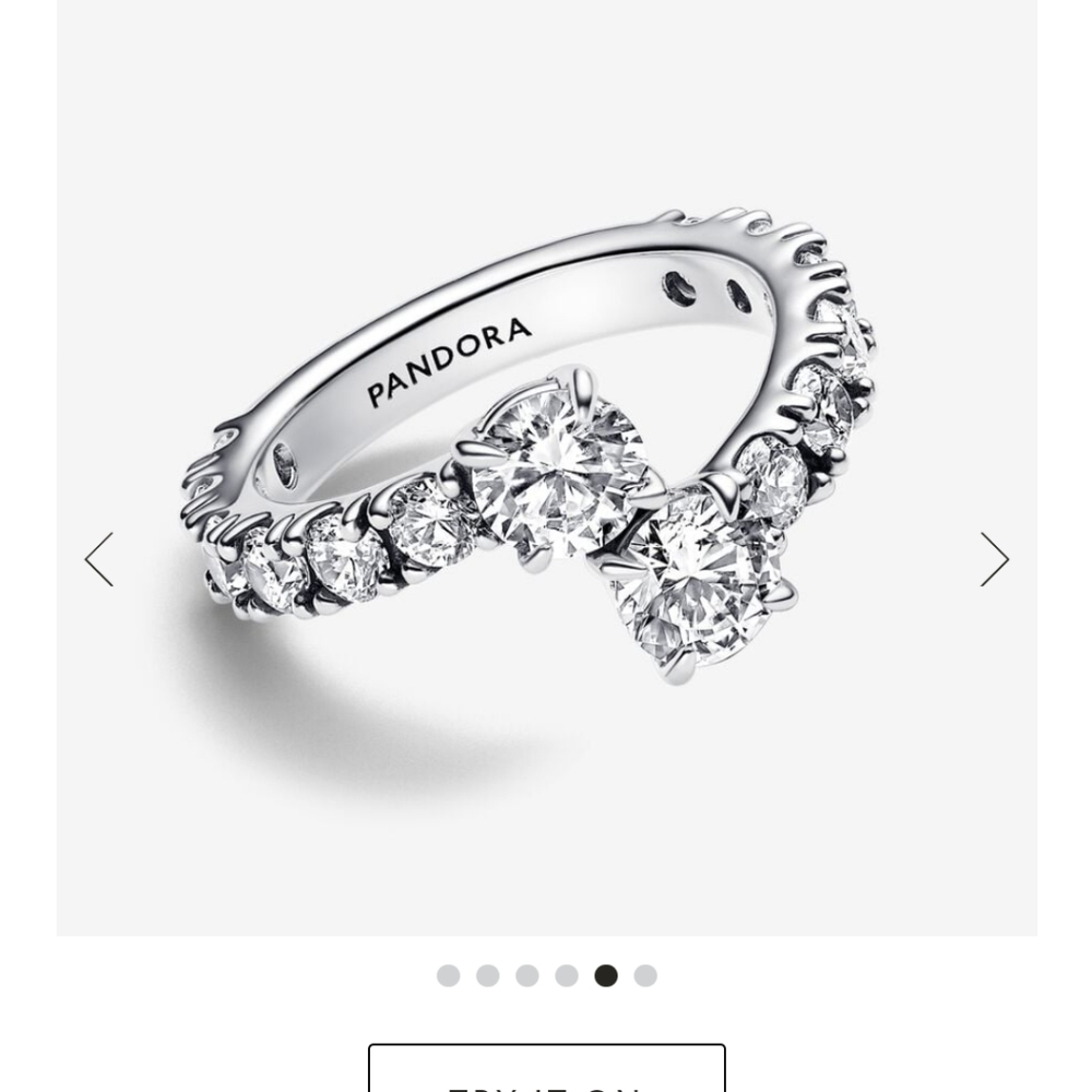 NIB Pandora Sparkling Overlapping Band Ring Sz 7 .. FINAL SALE PRICE !!